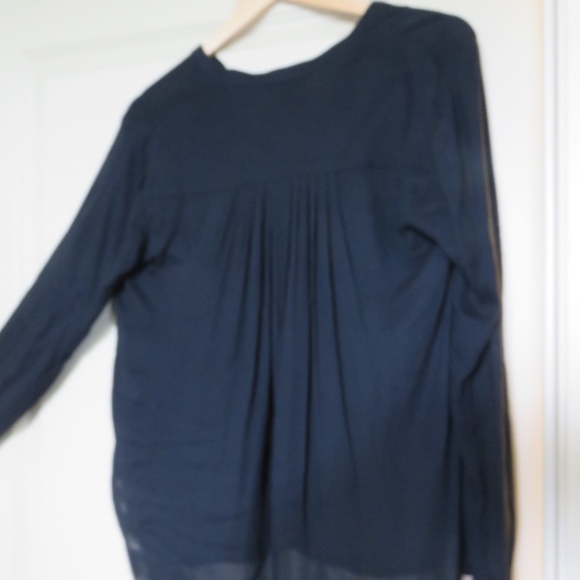 SOLD Lucky Brand Black Sheer Top Small EUC - Picture 2 of 3
